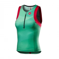 Camiseta Castelli Free Tri Verde Rojo Mujer