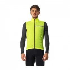 Chaleco Cortavientos Castelli Squadra Stretch Amarillo Gris